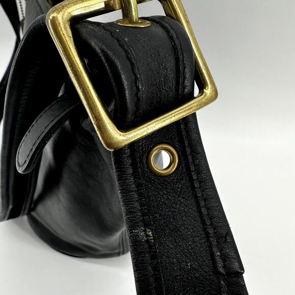 Vintage Coach 9953 Helen's Legacy Duffle Bucket Bag 80's Purse Leather Black - Picture 7 of 10